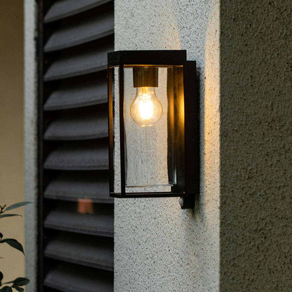 Ray Modern Rectangular Solar Waterproof Glass Outdoor Wall Lamp - Neutral Decor
