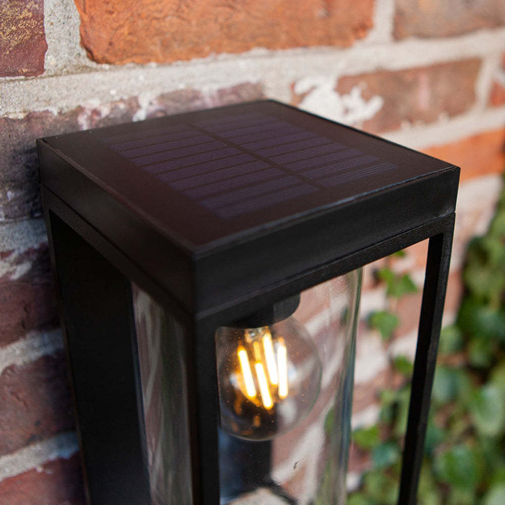 Ray Modern Rectangular Solar Waterproof Glass Outdoor Wall Lamp - Neutral Decor