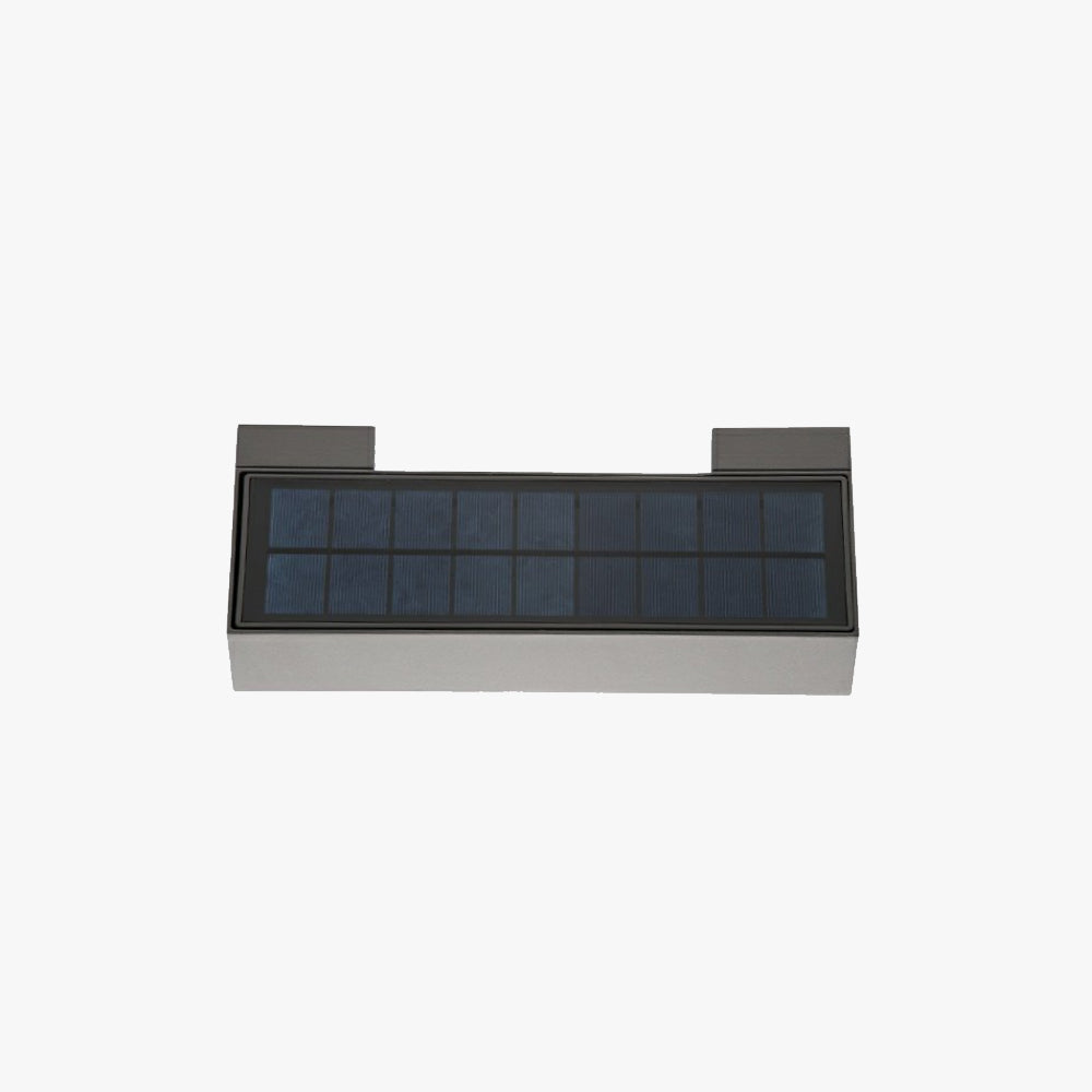 Ray Modern rectangular Solar Waterproof Outdoor Wall Lamp, Black - Neutral Decor