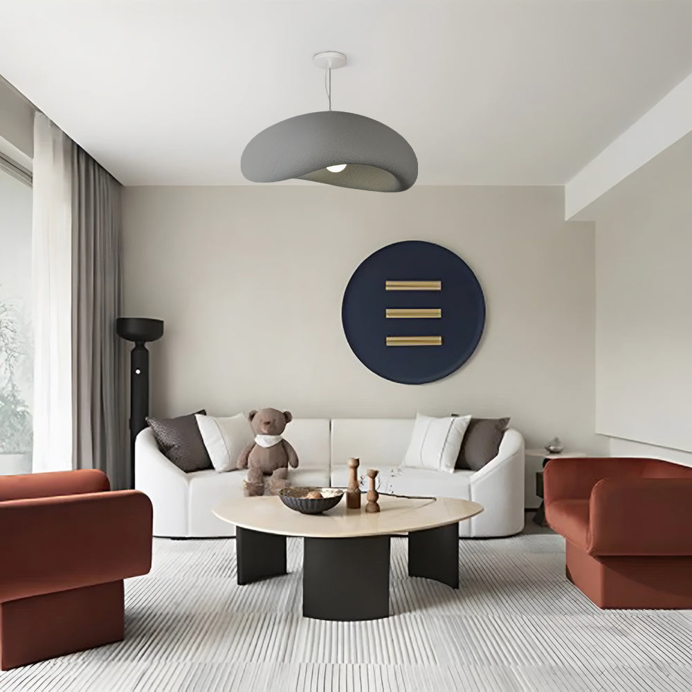 Avi Minimalist Cobblestone Shape Pendant Light, Blue/Grey - Neutral Decor