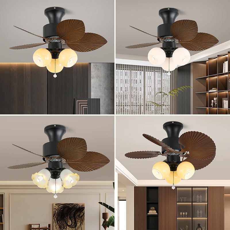 Liora Tropical Glass Ceiling Fan Light-Neutral Decor