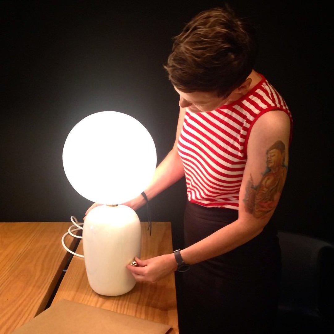 Nyxen Glass Industrial Table Lamp-Neutral Decor
