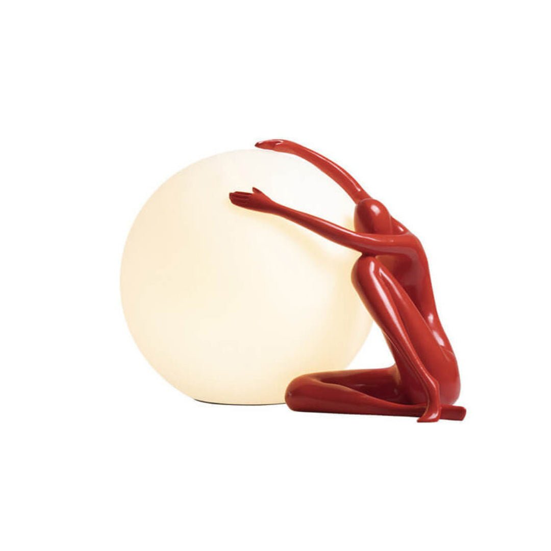Cosmo Humanoid Ball Holding Table Lamp-Neutral Decor
