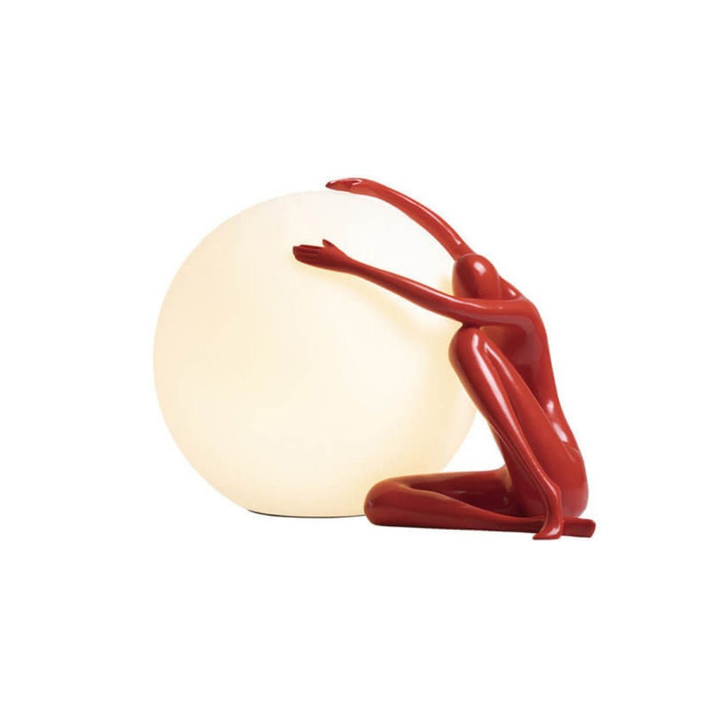 Cosmo Humanoid Ball Holding Table Lamp-Neutral Decor
