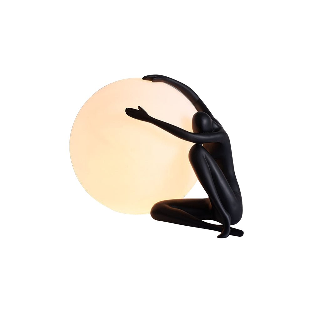 Cosmo Humanoid Ball Holding Table Lamp-Neutral Decor