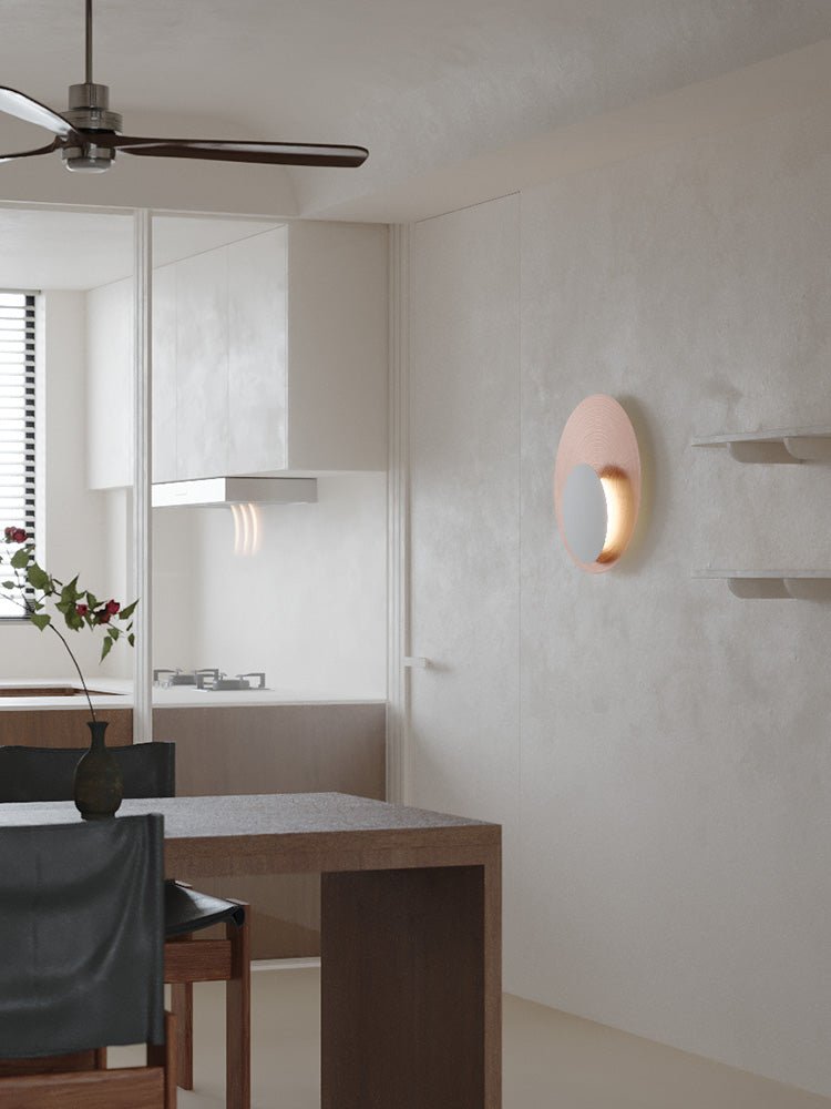 Abstract Circular Crescent Wall Sconce-Neutral Decor