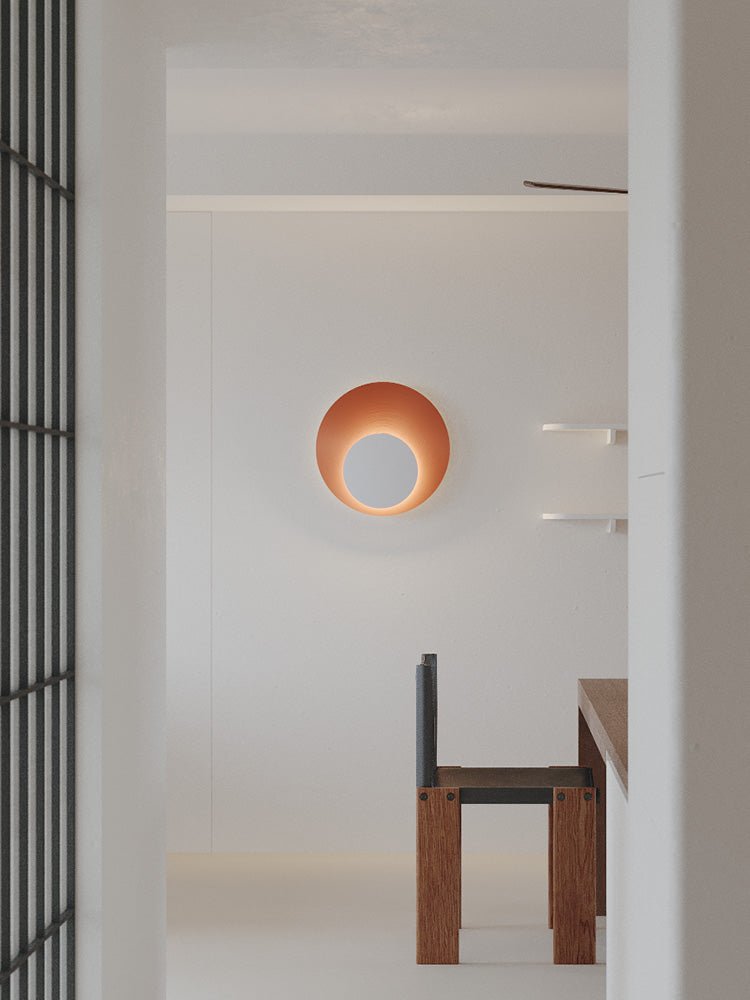 Abstract Circular Crescent Wall Sconce-Neutral Decor