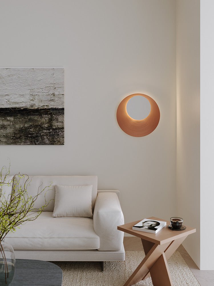 Abstract Circular Crescent Wall Sconce-Neutral Decor