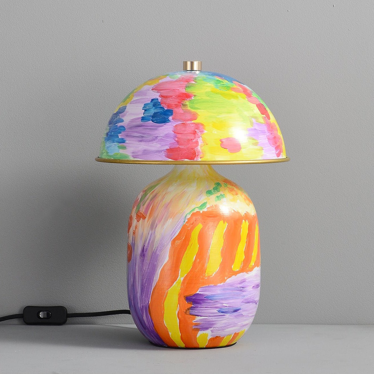 Abstract Mural Table Lamp-Neutral Decor