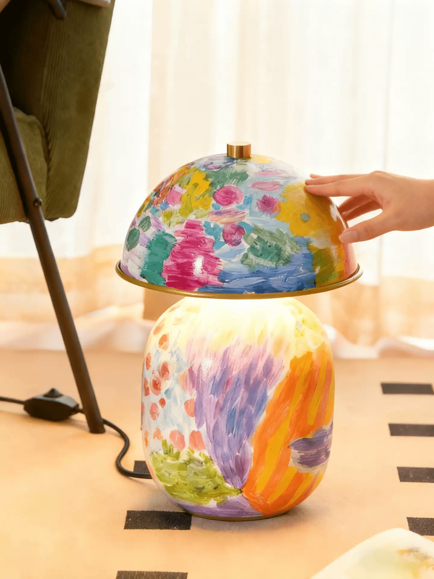 Abstract Mural Table Lamp-Neutral Decor