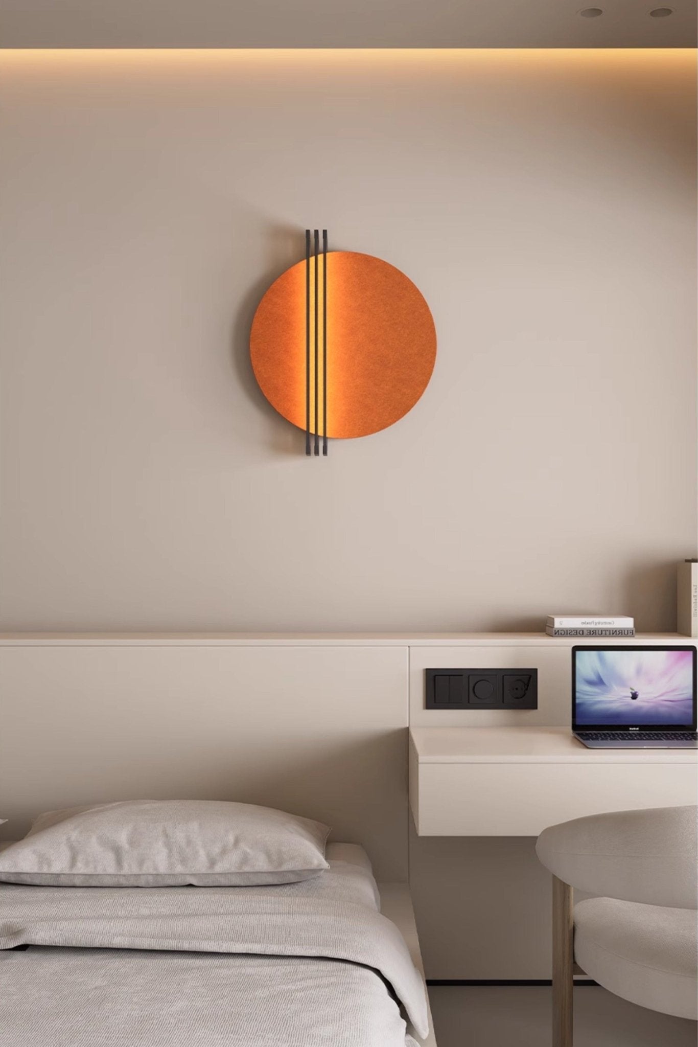 Abstract Sunrise Felt Wall Sconce-Neutral Decor