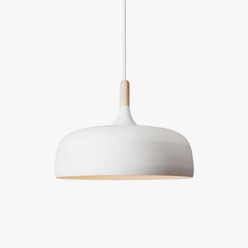 Lustra Pendant Lamp White Shade Wood-Neutral Decor