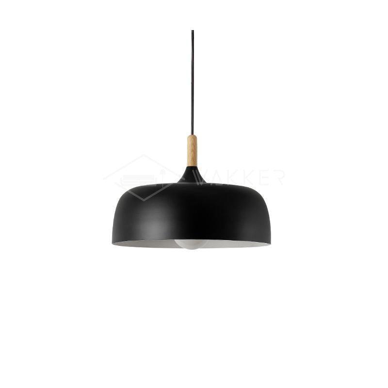 Lustra Pendant Lamp White Shade Wood-Neutral Decor