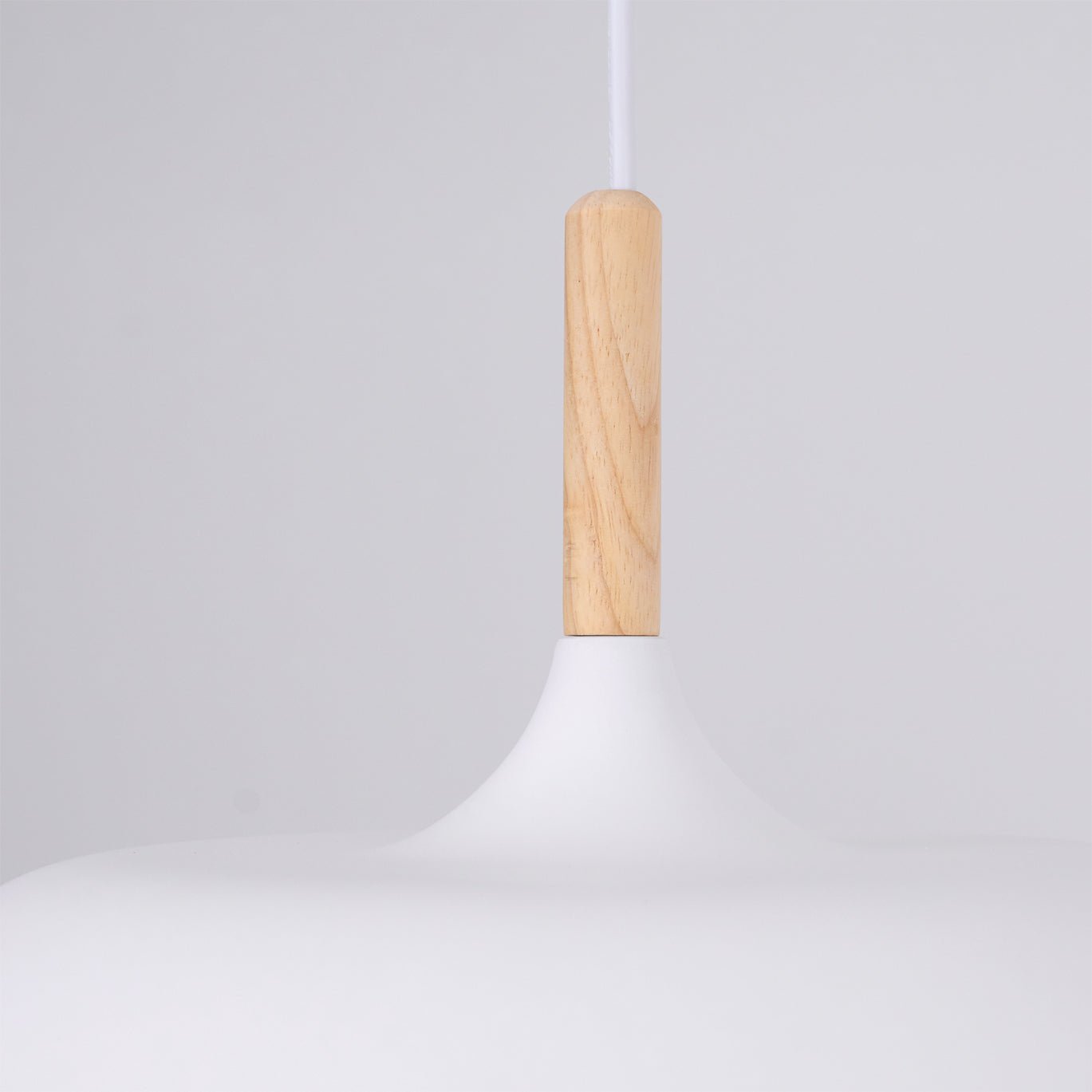 Lustra Pendant Lamp White Shade Wood-Neutral Decor
