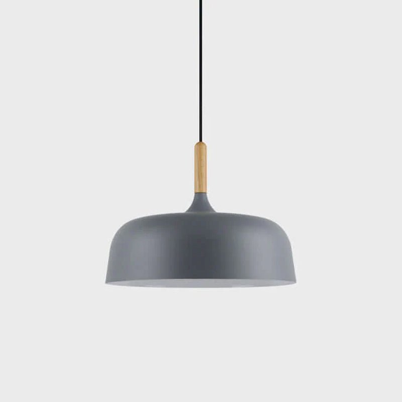 Lustra Pendant Lamp White Shade Wood-Neutral Decor