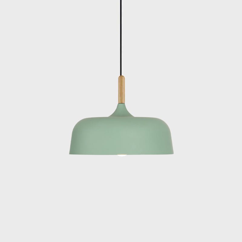 Lustra Pendant Lamp White Shade Wood-Neutral Decor