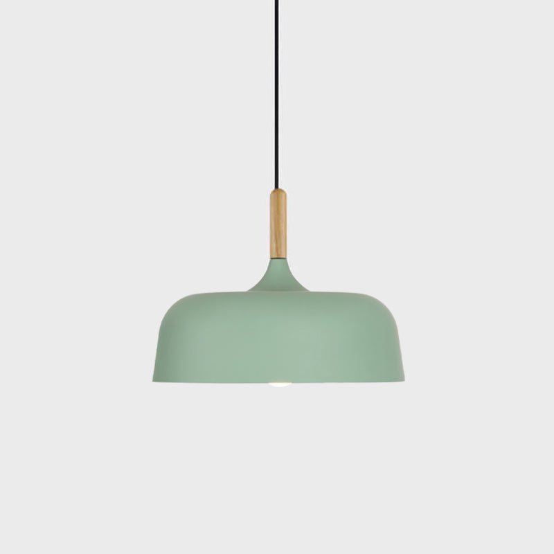 Lustra Pendant Lamp White Shade Wood-Neutral Decor