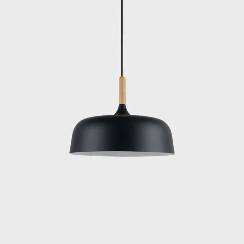 Lustra Pendant Lamp White Shade Wood-Neutral Decor