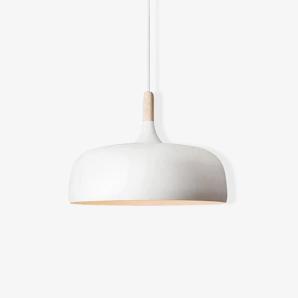 Lustra Pendant Lamp White Shade Wood-Neutral Decor