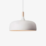 Lustra Pendant Lamp White Shade Wood-Neutral Decor