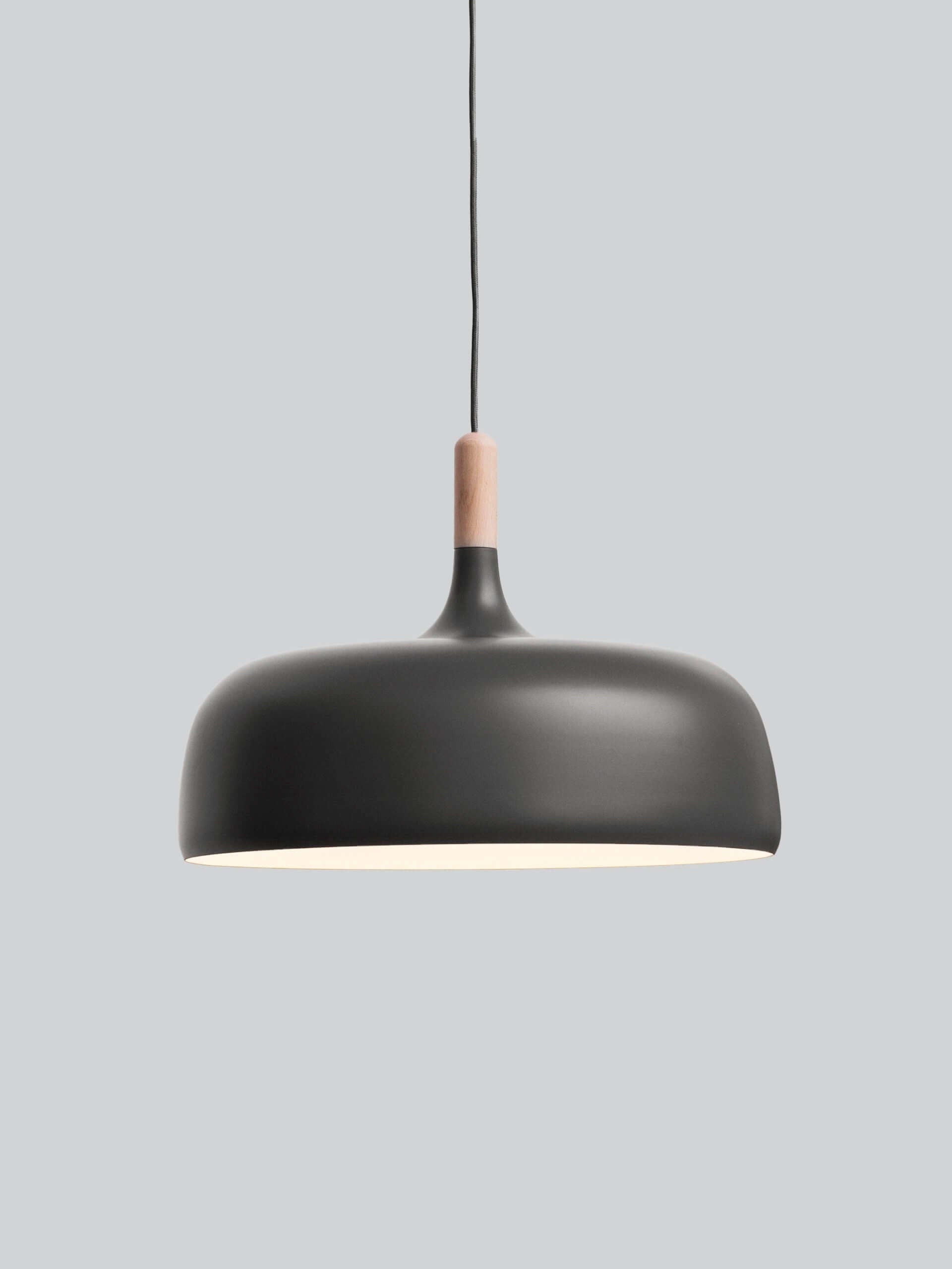 Lustra Pendant Lamp White Shade Wood-Neutral Decor