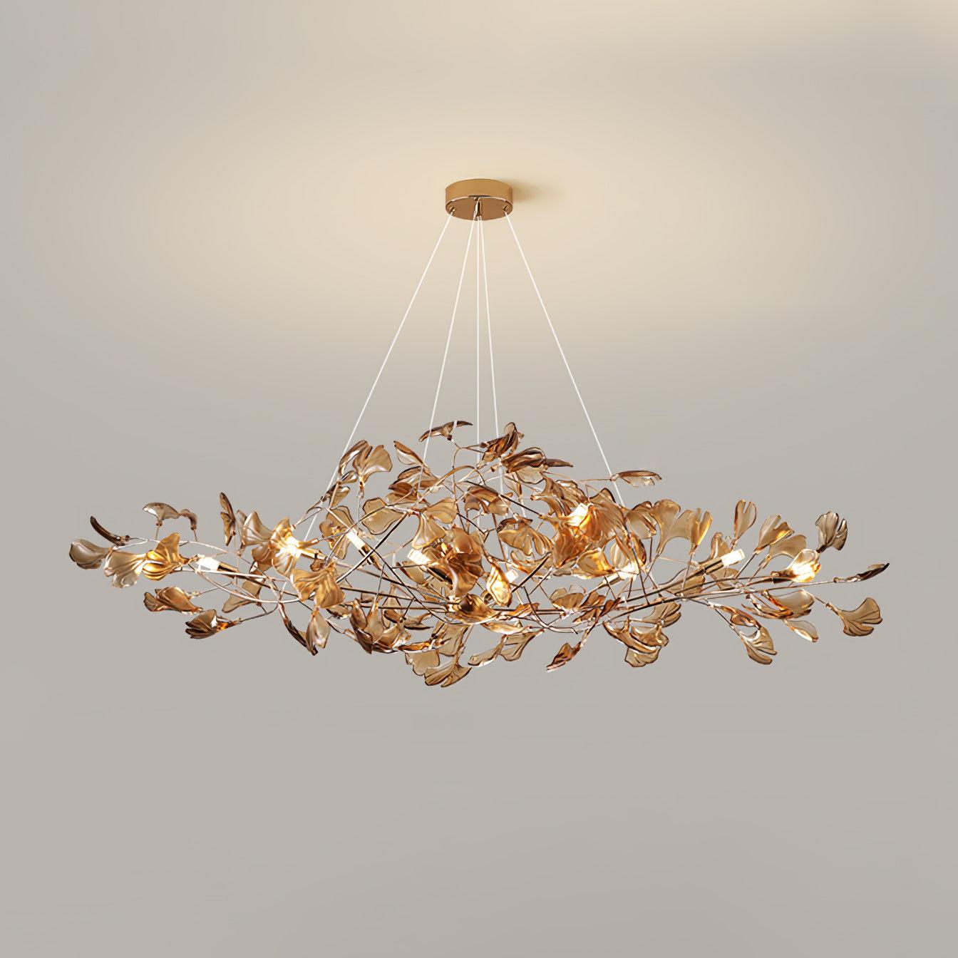 Ralenis Luxury Ginkgo Leaf Chandelier-Neutral Decor