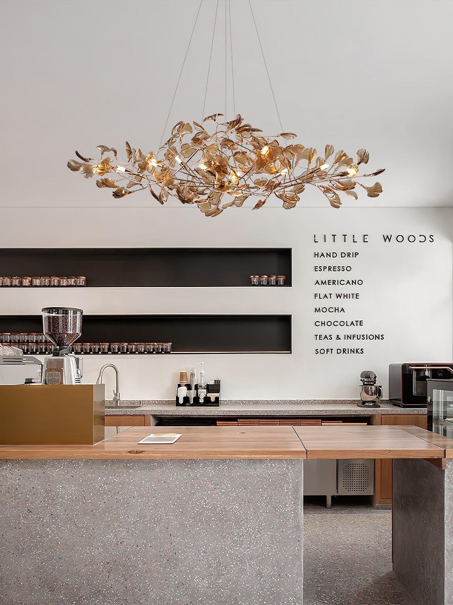 Ralenis Luxury Ginkgo Leaf Chandelier-Neutral Decor