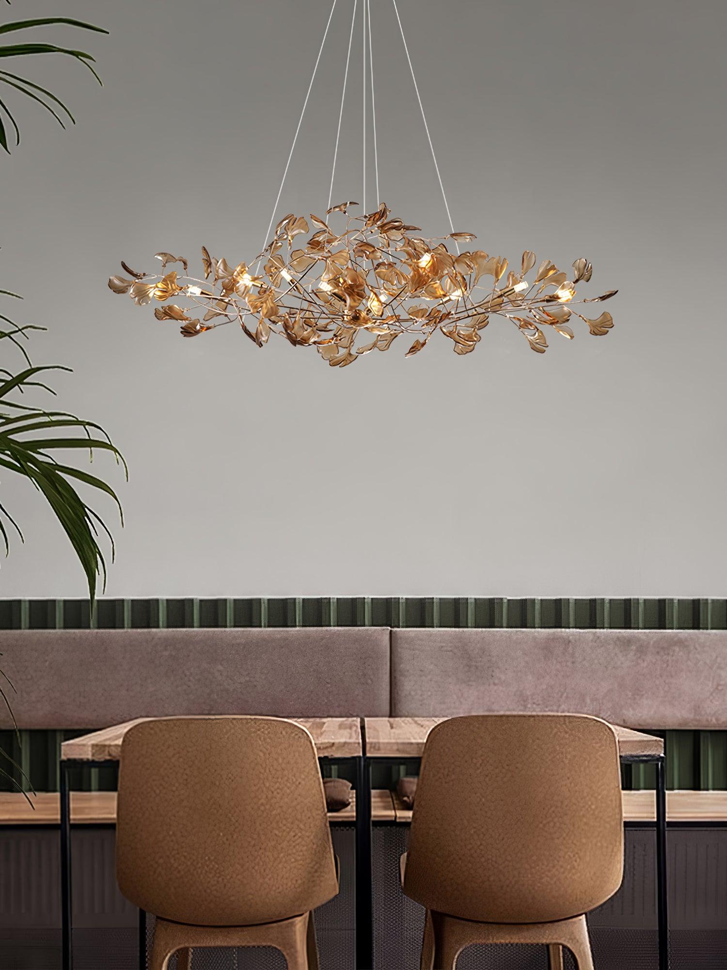 Ralenis Luxury Ginkgo Leaf Chandelier-Neutral Decor
