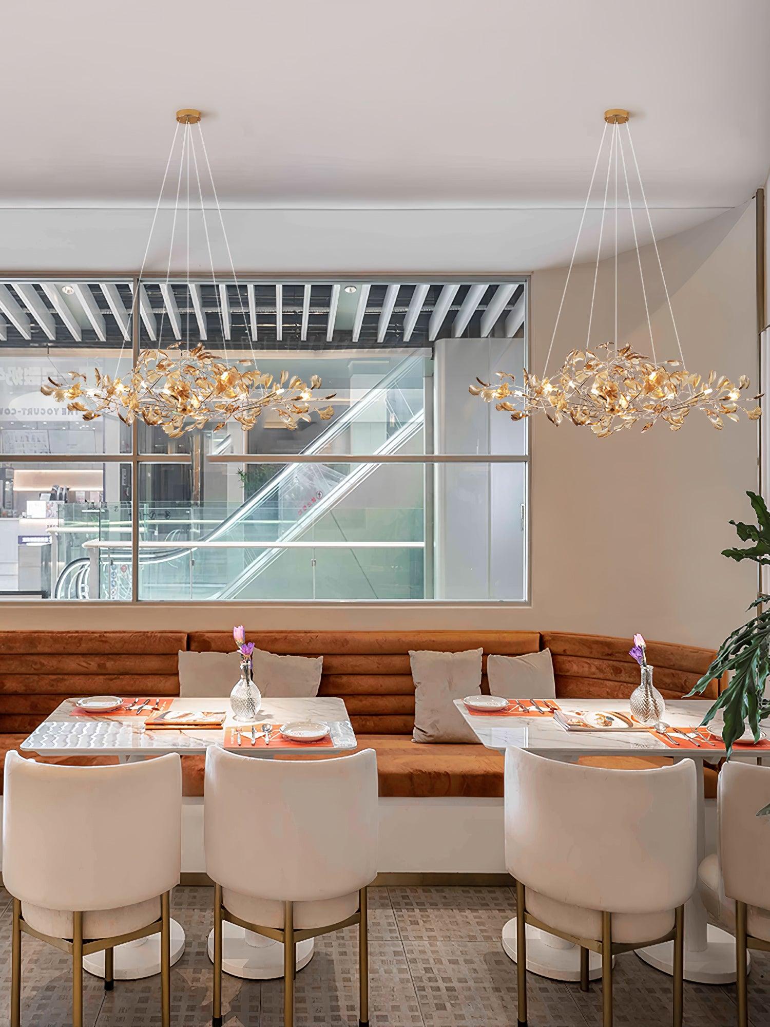 Ralenis Luxury Ginkgo Leaf Chandelier-Neutral Decor
