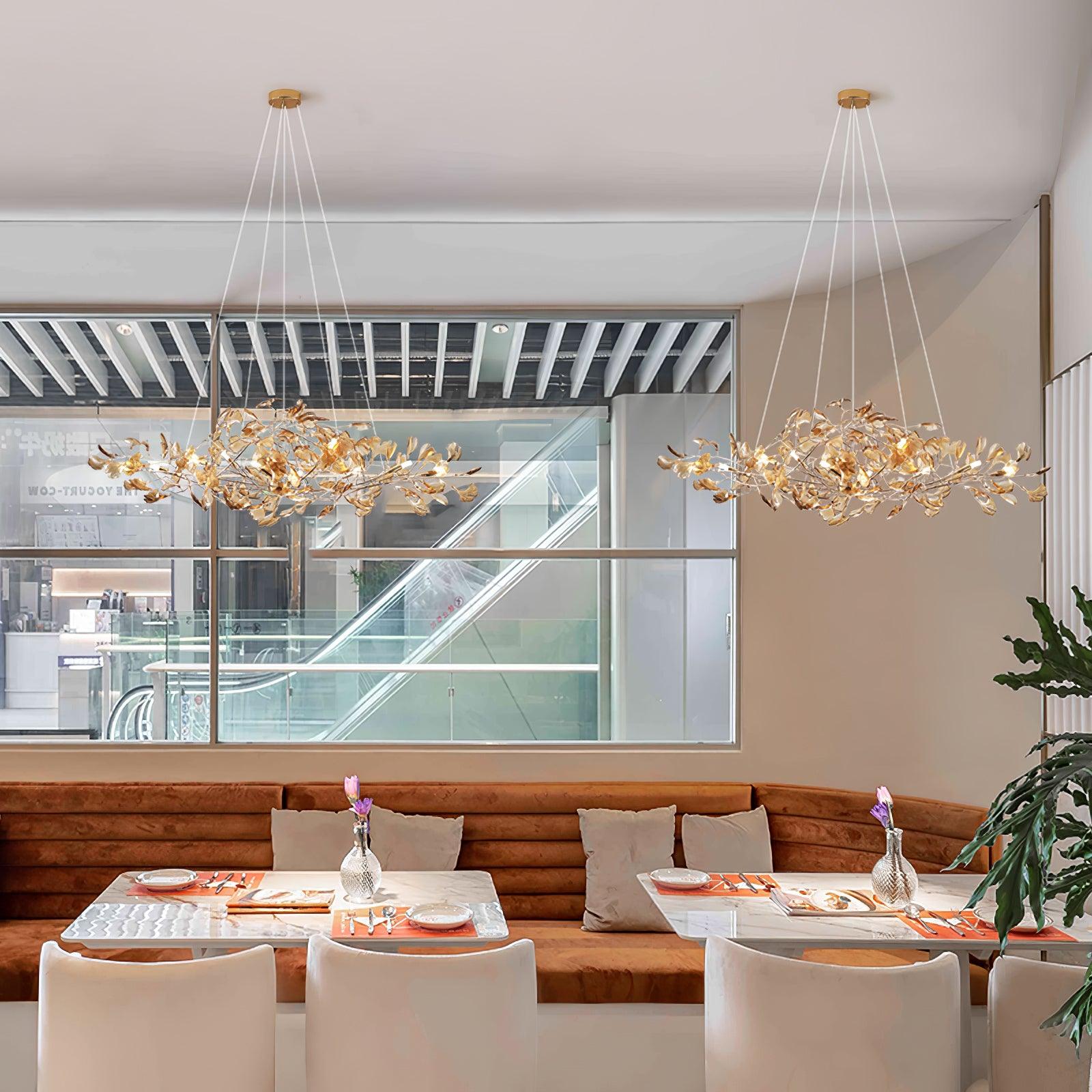 Ralenis Luxury Ginkgo Leaf Chandelier-Neutral Decor