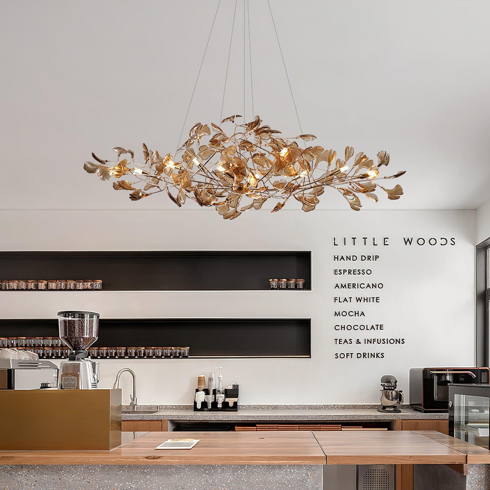 Ralenis Luxury Ginkgo Leaf Chandelier-Neutral Decor