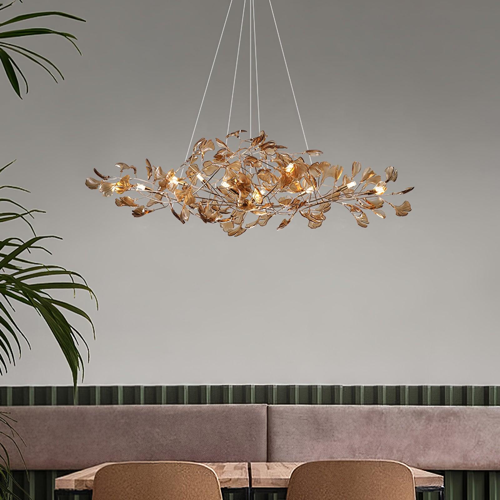 Ralenis Luxury Ginkgo Leaf Chandelier-Neutral Decor