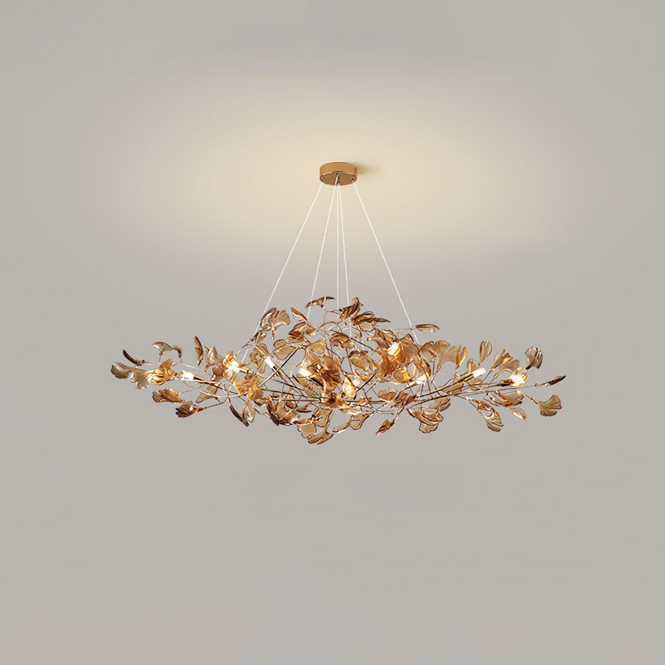 Ralenis Luxury Ginkgo Leaf Chandelier-Neutral Decor