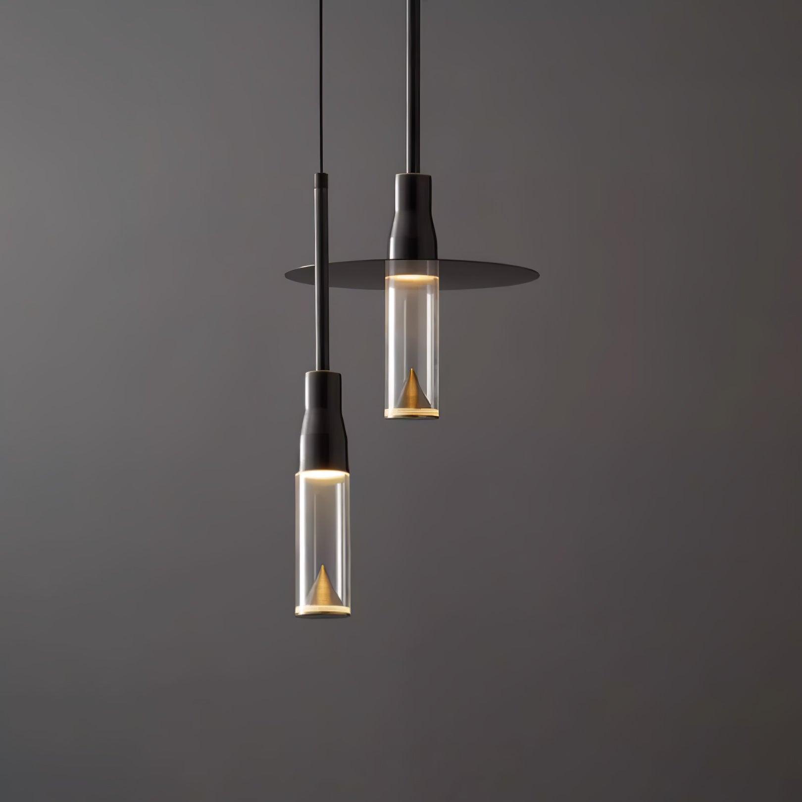 Lominex Pendant Lamp Acrylic Hat Plate Chrome Modern-Neutral Decor