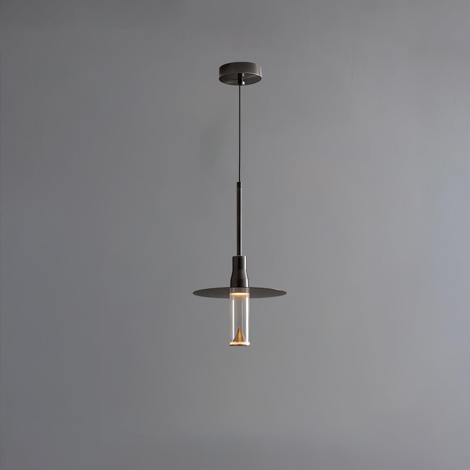 Lominex Pendant Lamp Acrylic Hat Plate Chrome Modern-Neutral Decor