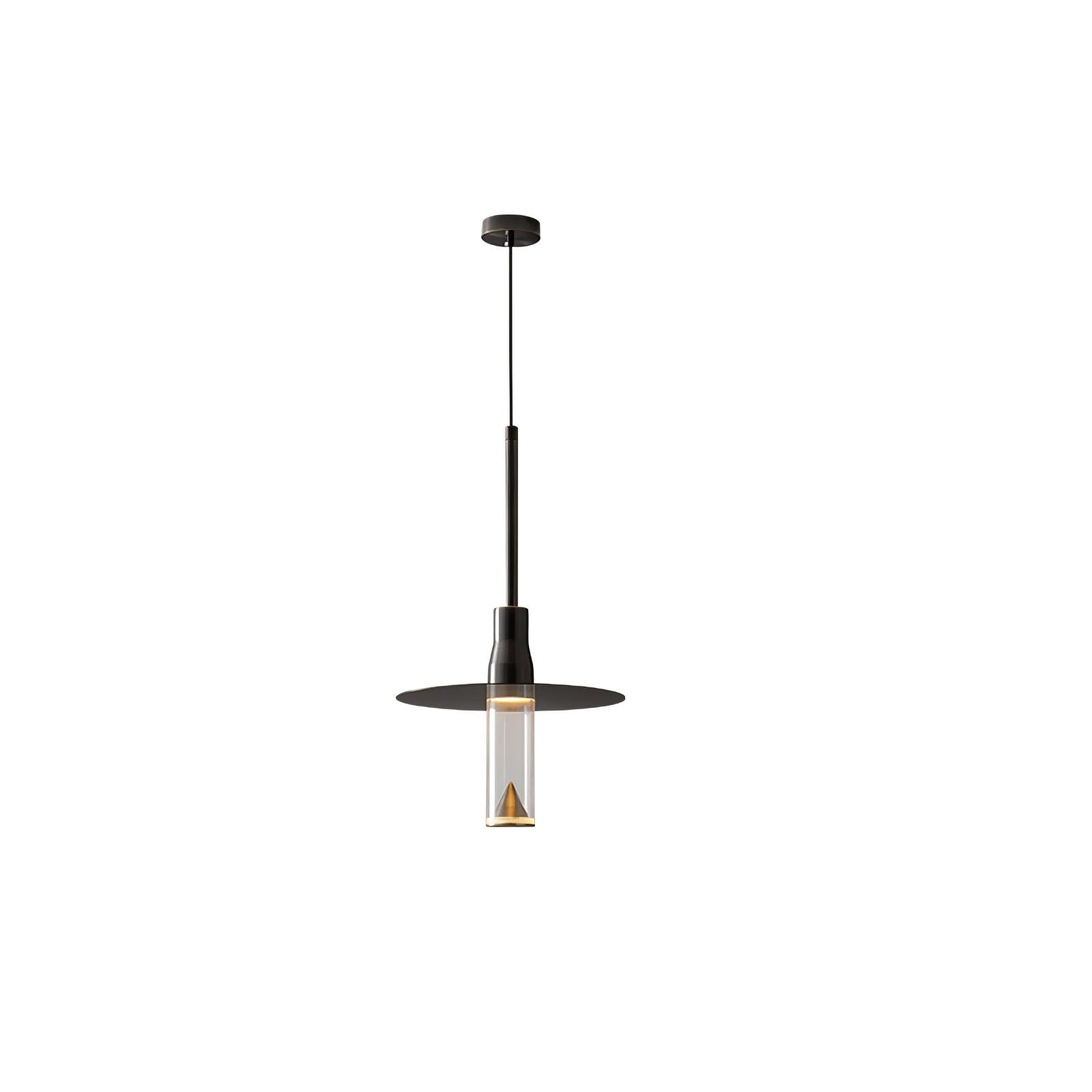 Lominex Pendant Lamp Acrylic Hat Plate Chrome Modern-Neutral Decor