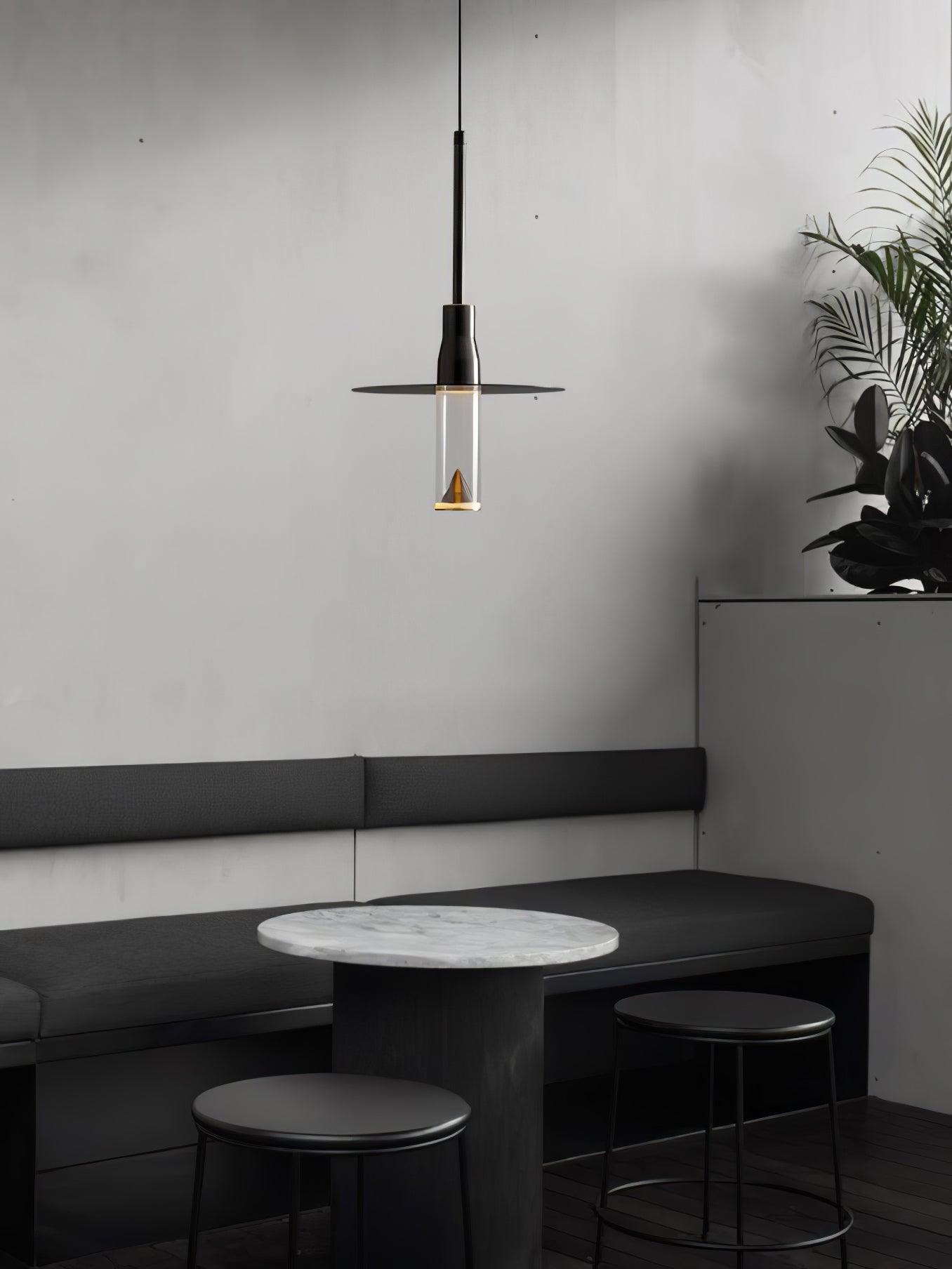 Lominex Pendant Lamp Acrylic Hat Plate Chrome Modern-Neutral Decor