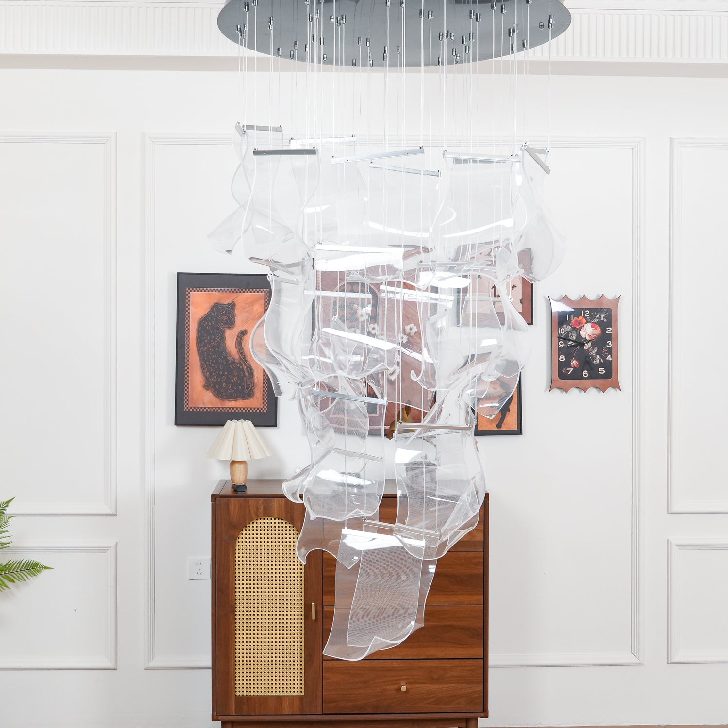 Lustra Chandelier Acrylic LED Abstract Floating-Neutral Decor