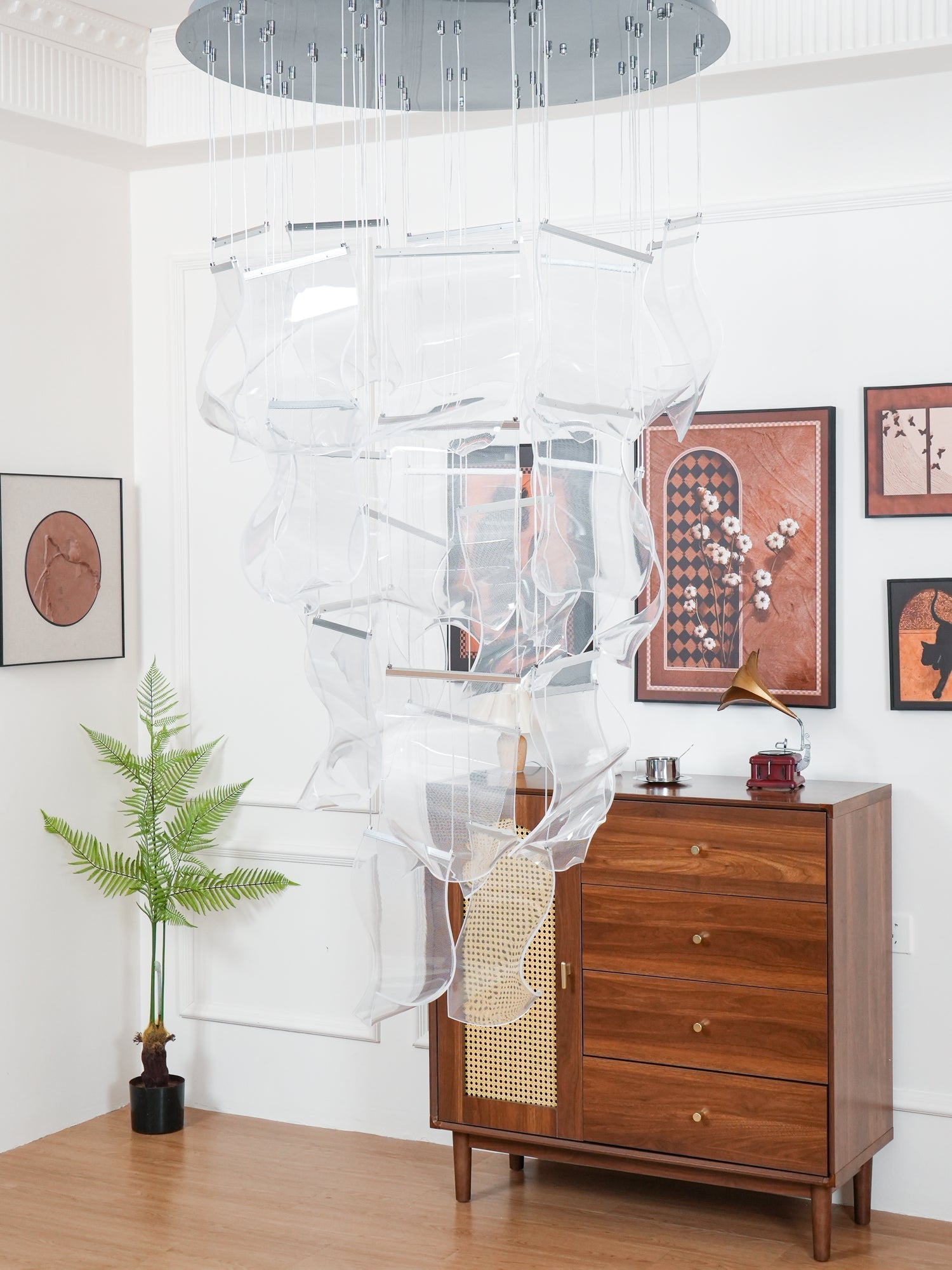 Lustra Chandelier Acrylic LED Abstract Floating-Neutral Decor