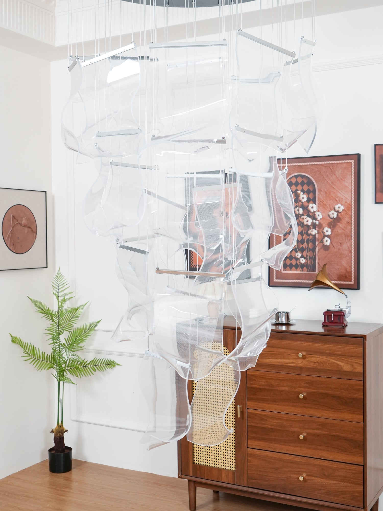 Lustra Chandelier Acrylic LED Abstract Floating-Neutral Decor