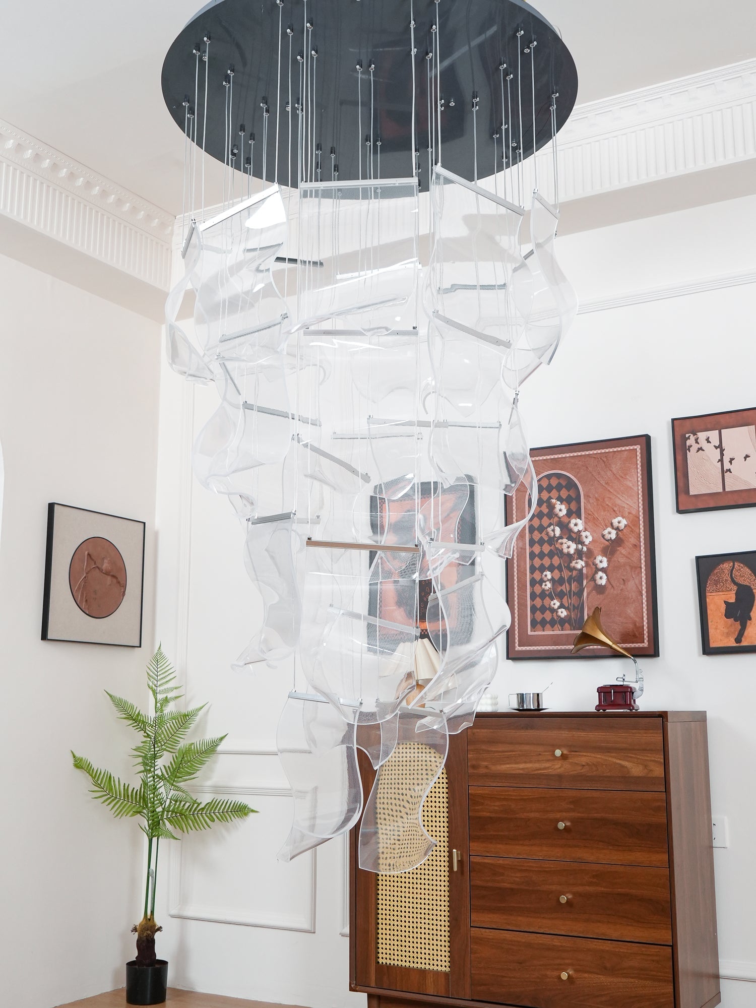 Lustra Chandelier Acrylic LED Abstract Floating-Neutral Decor