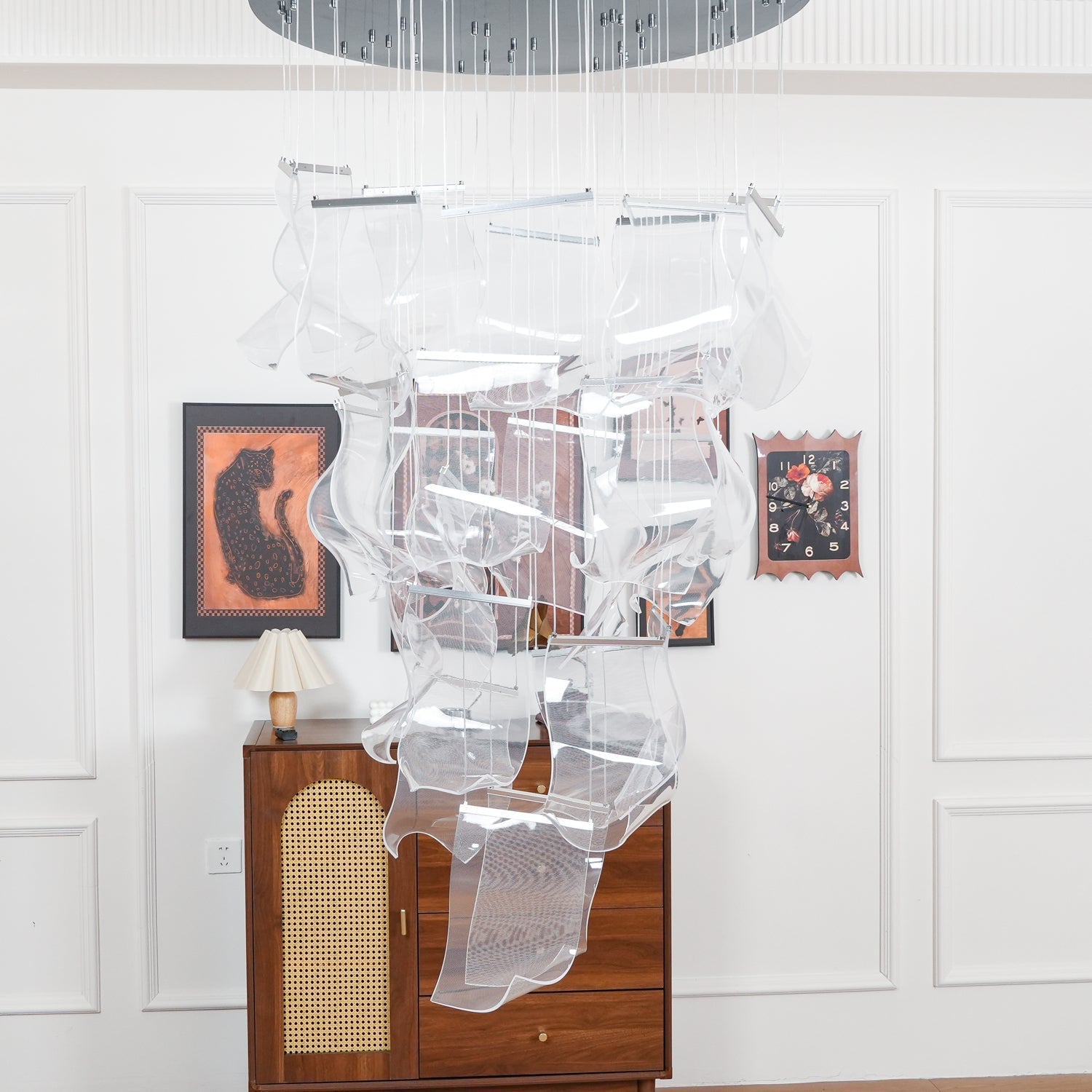 Lustra Chandelier Acrylic LED Abstract Floating-Neutral Decor