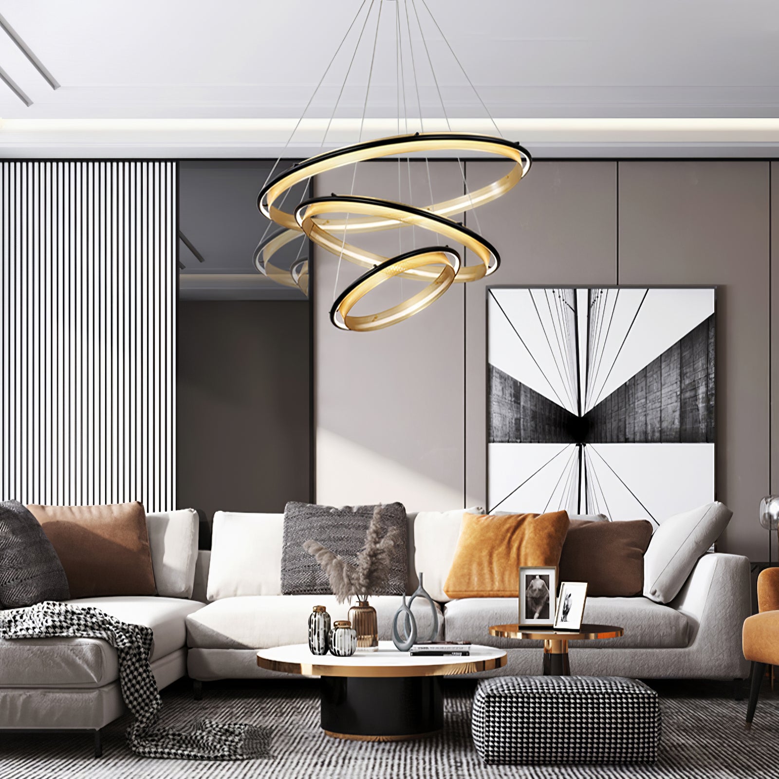 Erveliel Modern Minimalist LED Round Chandelier-Neutral Decor