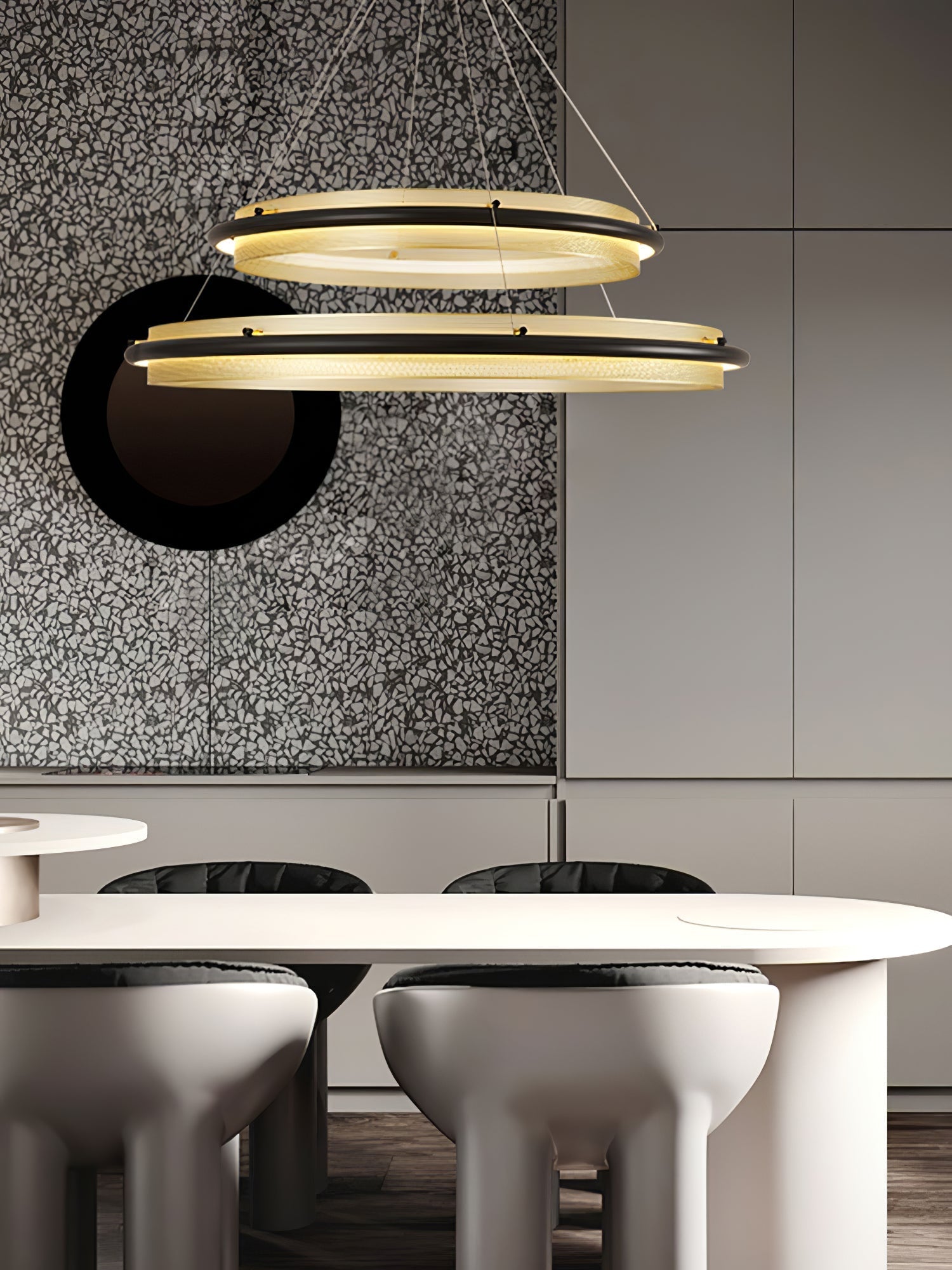 Erveliel Modern Minimalist LED Round Chandelier-Neutral Decor