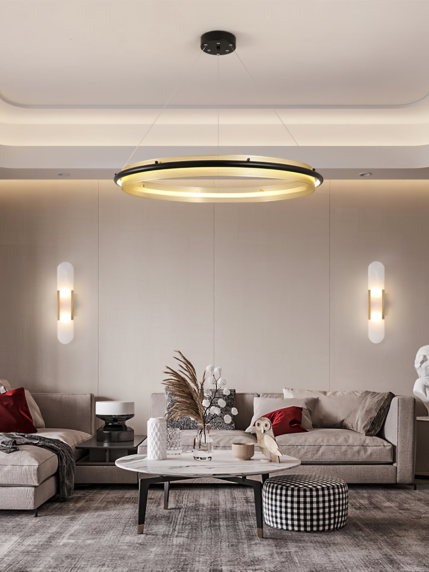 Erveliel Modern Minimalist LED Round Chandelier-Neutral Decor