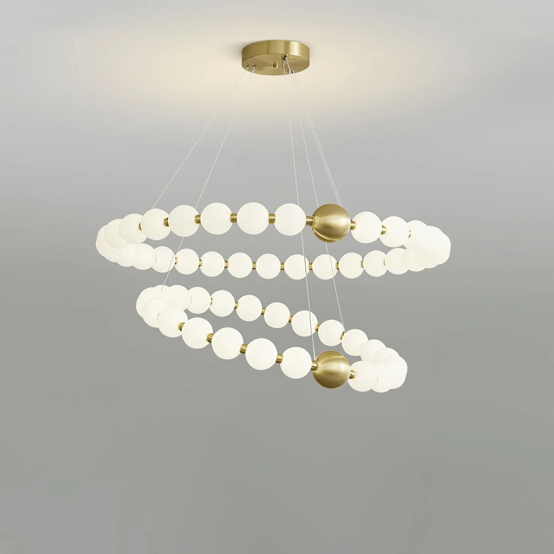 Hevrin Elegance Art Pearls Plastic Chandelier-Neutral Decor