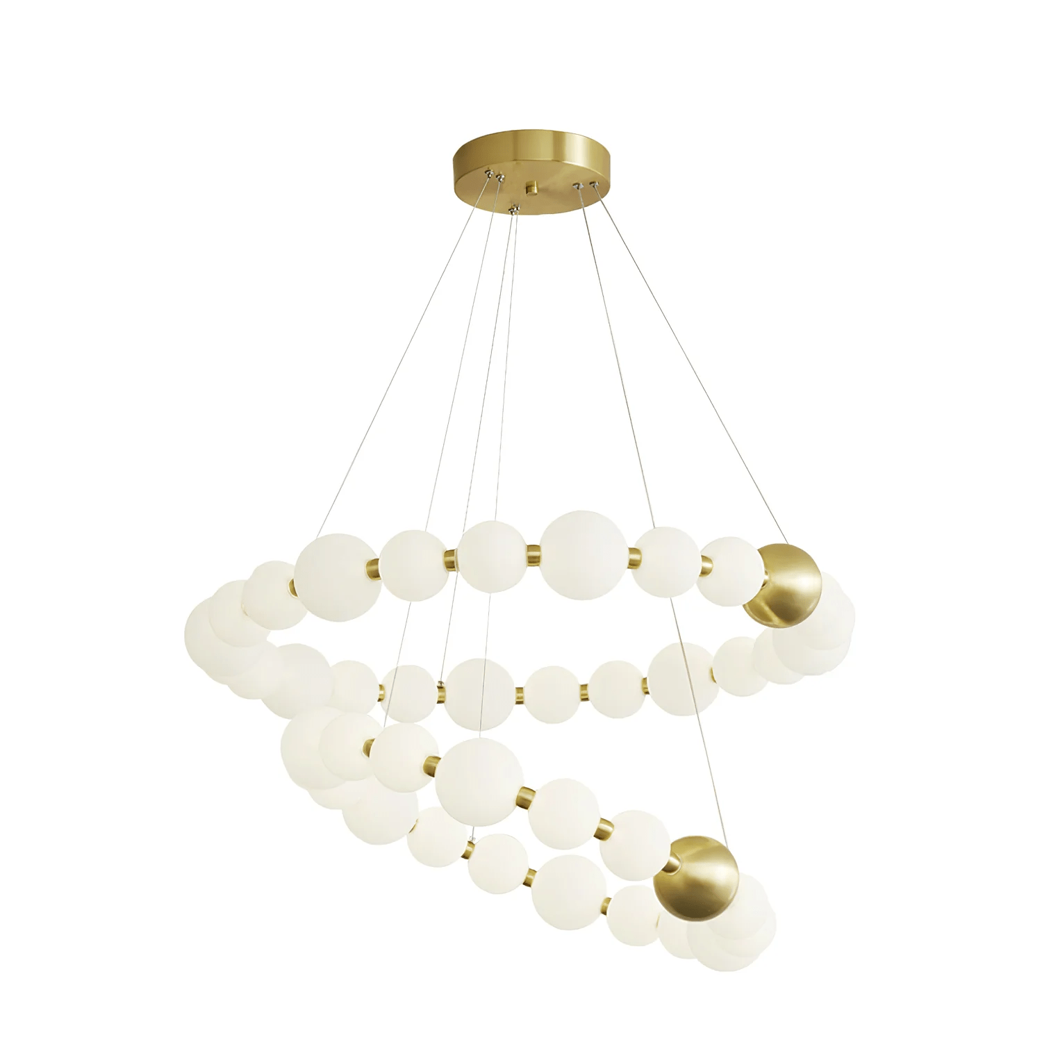 Hevrin Elegance Art Pearls Plastic Chandelier-Neutral Decor