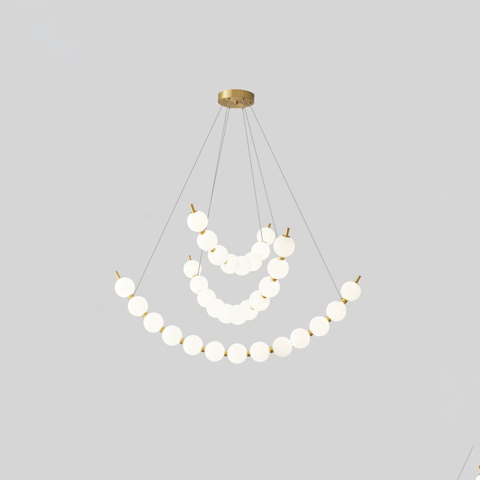 Hevrin Elegance Art Pearls Plastic Chandelier-Neutral Decor