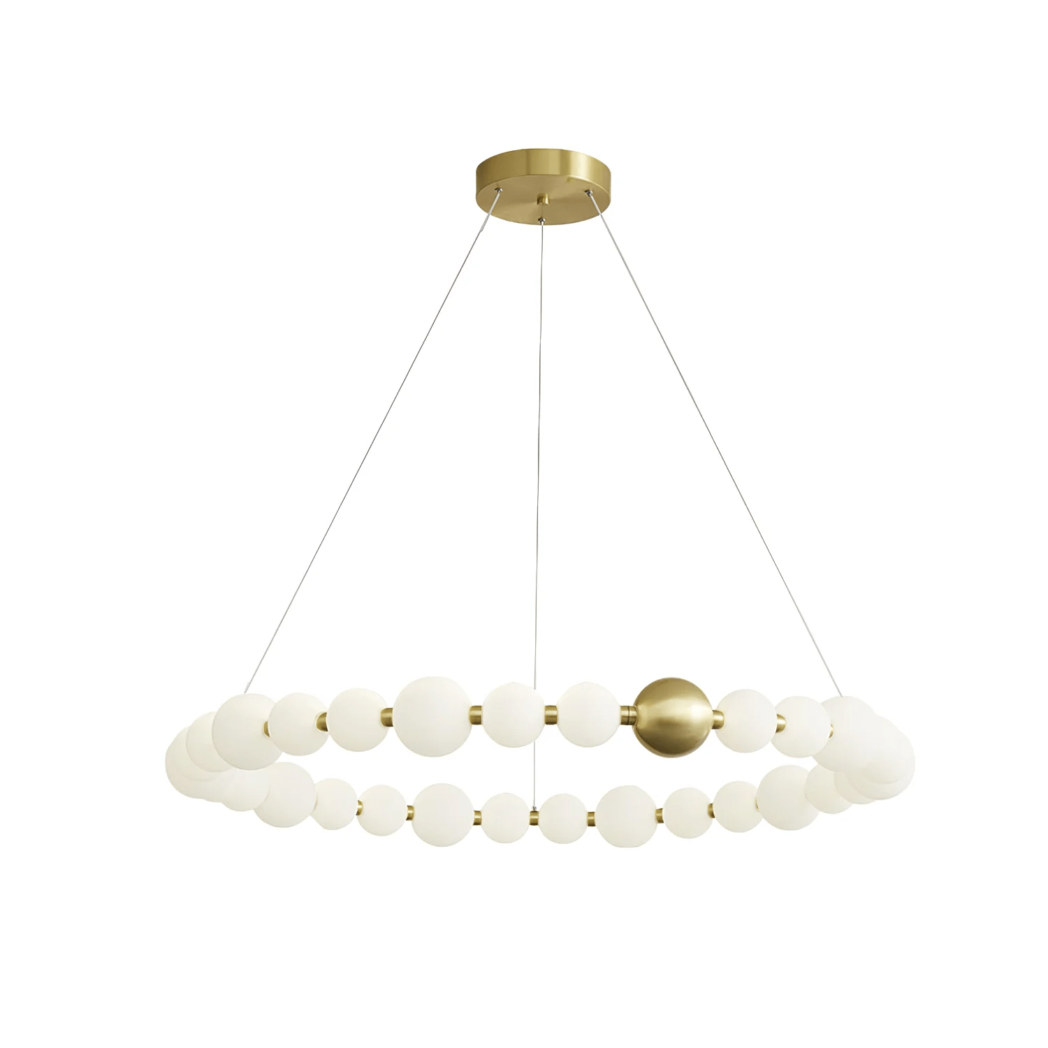 Hevrin Elegance Art Pearls Plastic Chandelier-Neutral Decor