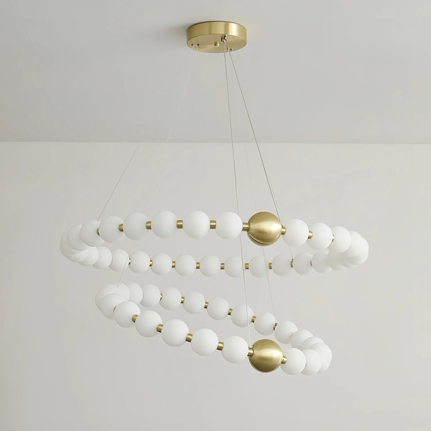 Hevrin Elegance Art Pearls Plastic Chandelier-Neutral Decor